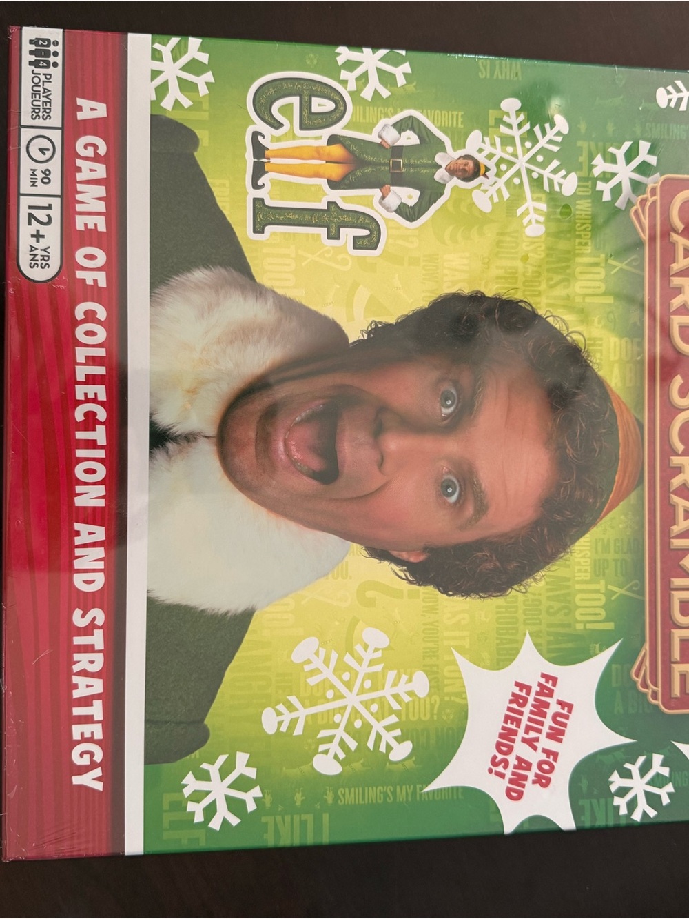 Warner Bros. Elf Card Scramble Game - Green and Red Box Art